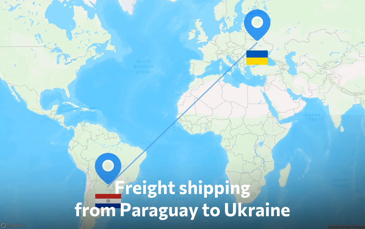 Shipping route from Paraguay to Ukraine
