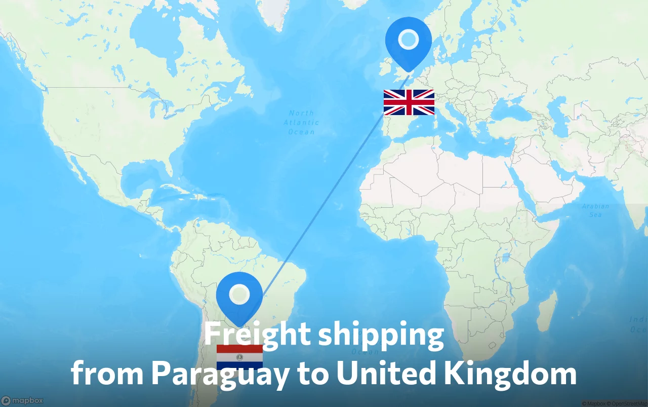 Shipping route from Paraguay to United Kingdom