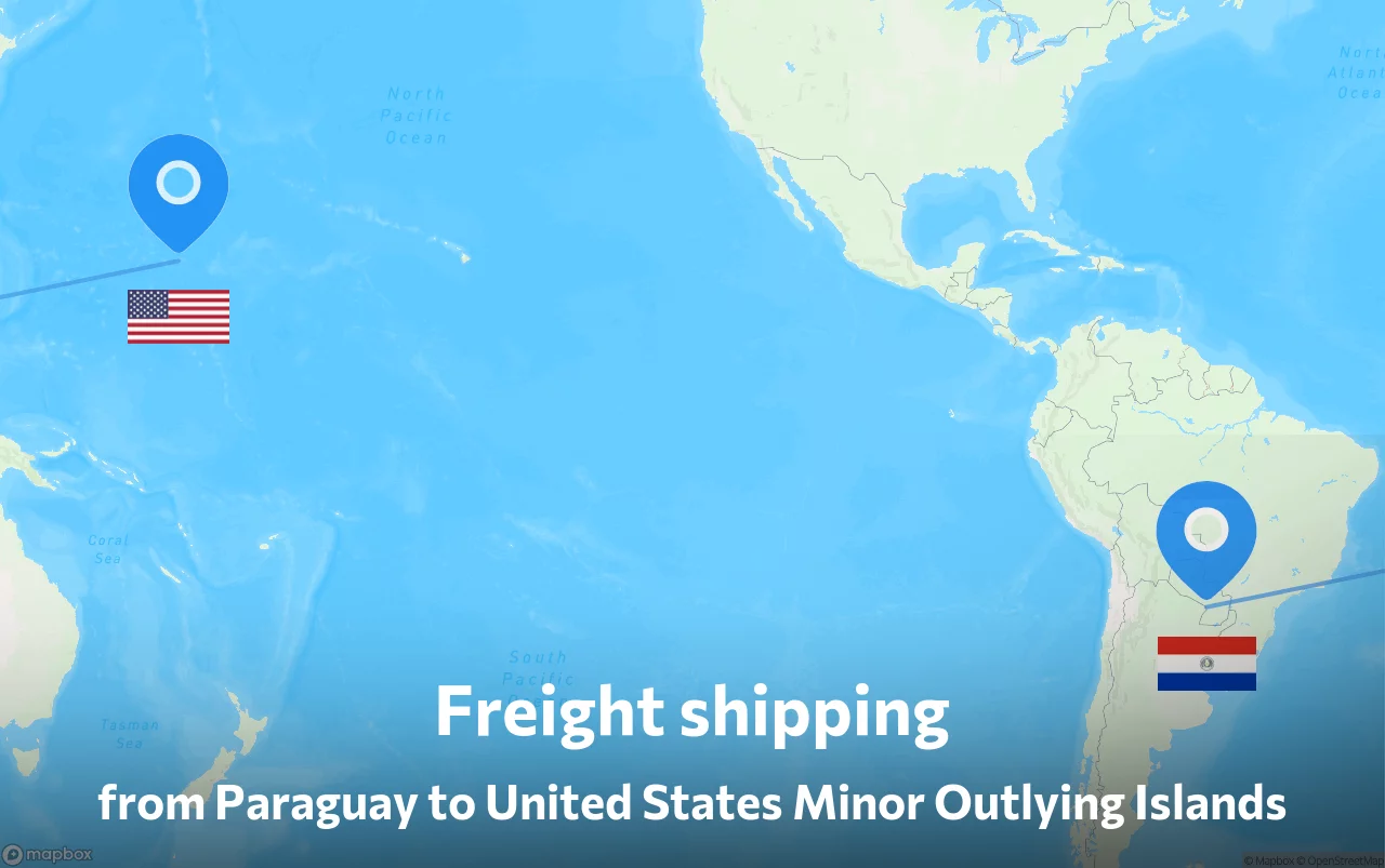 Shipping route from Paraguay to United States Minor Outlying Islands