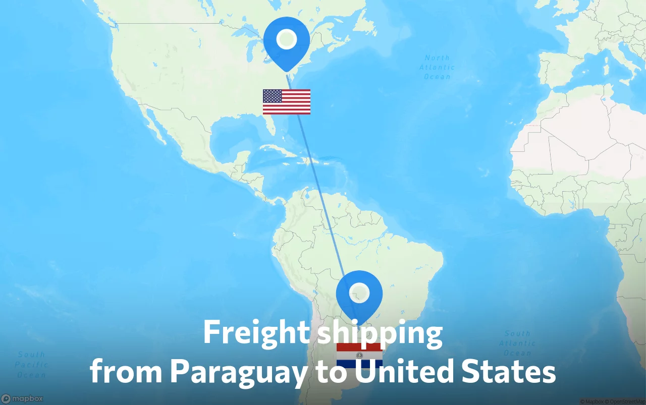Shipping route from Paraguay to United States