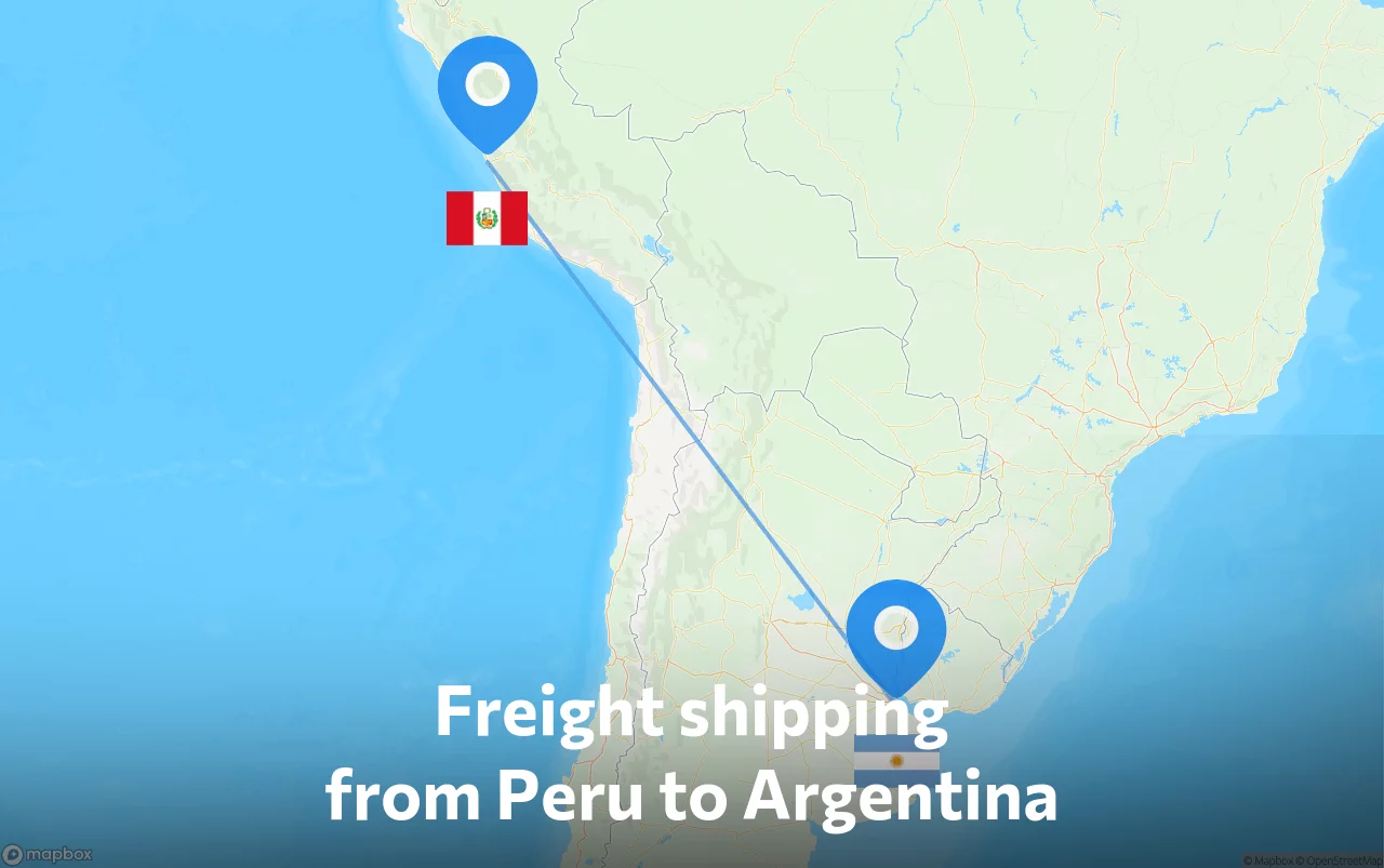 Shipping route from Peru to Argentina