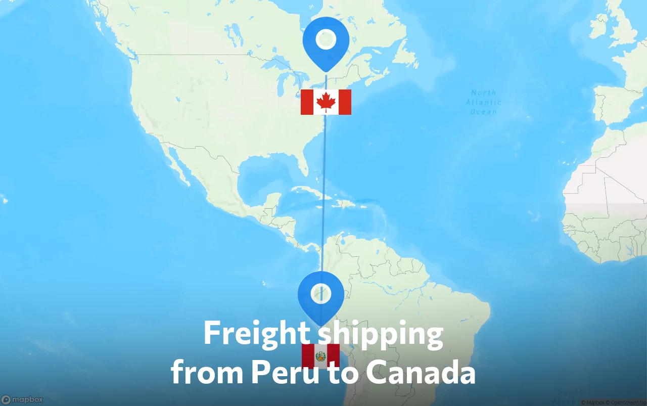 Shipping route from Peru to Canada