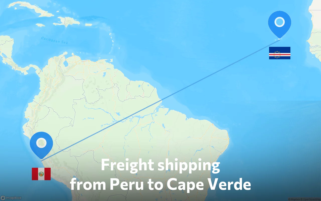 Shipping route from Peru to Cape Verde