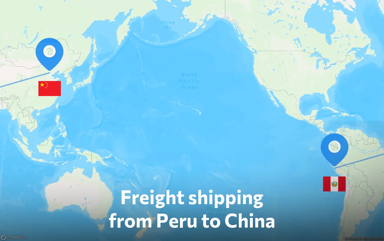 Shipping route from Peru to China
