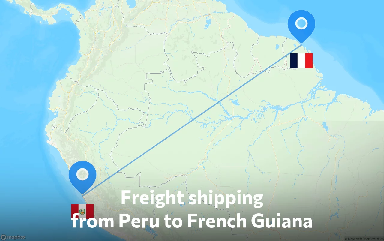 Shipping route from Peru to French Guiana