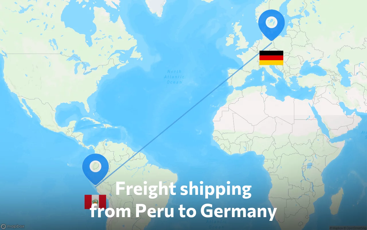Shipping route from Peru to Germany