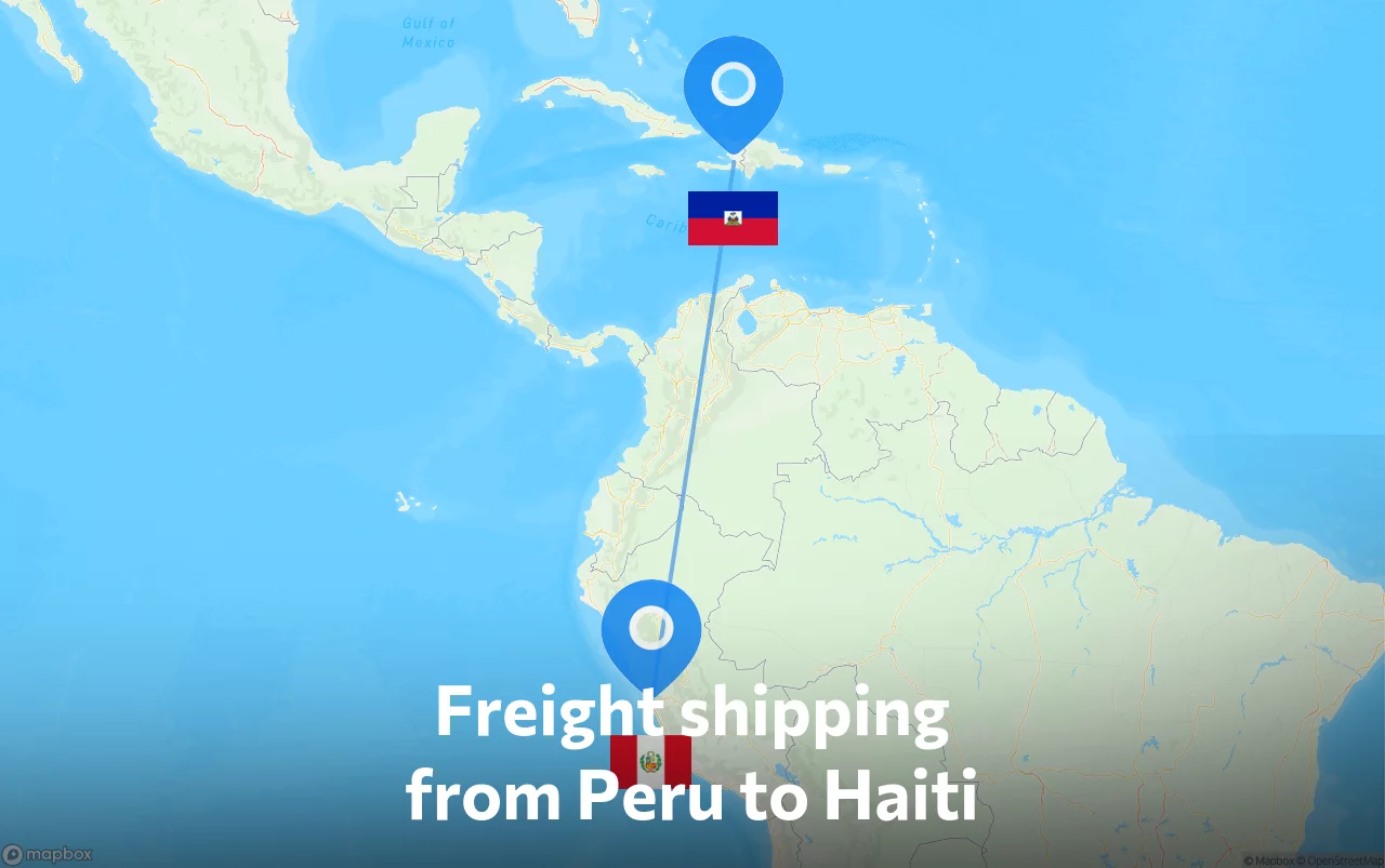 Shipping route from Peru to Haiti