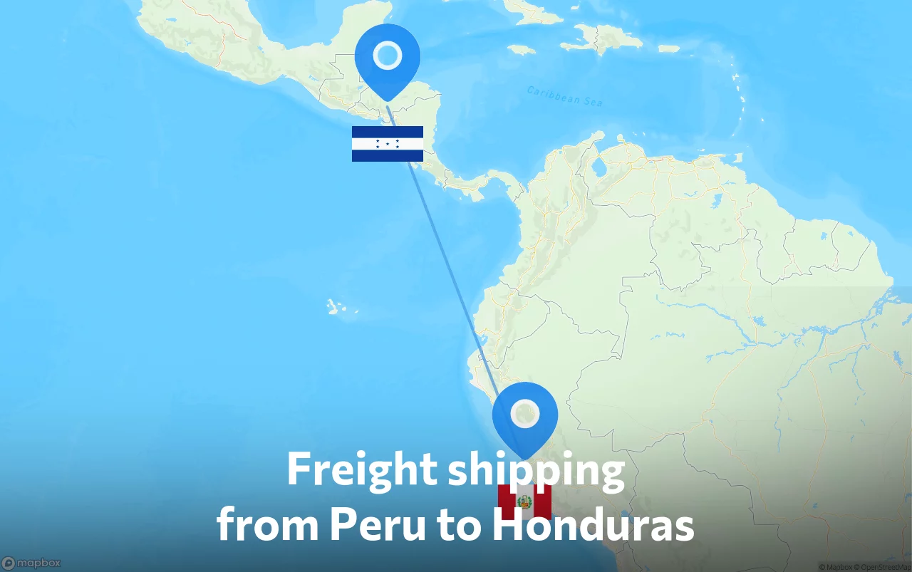 Shipping route from Peru to Honduras