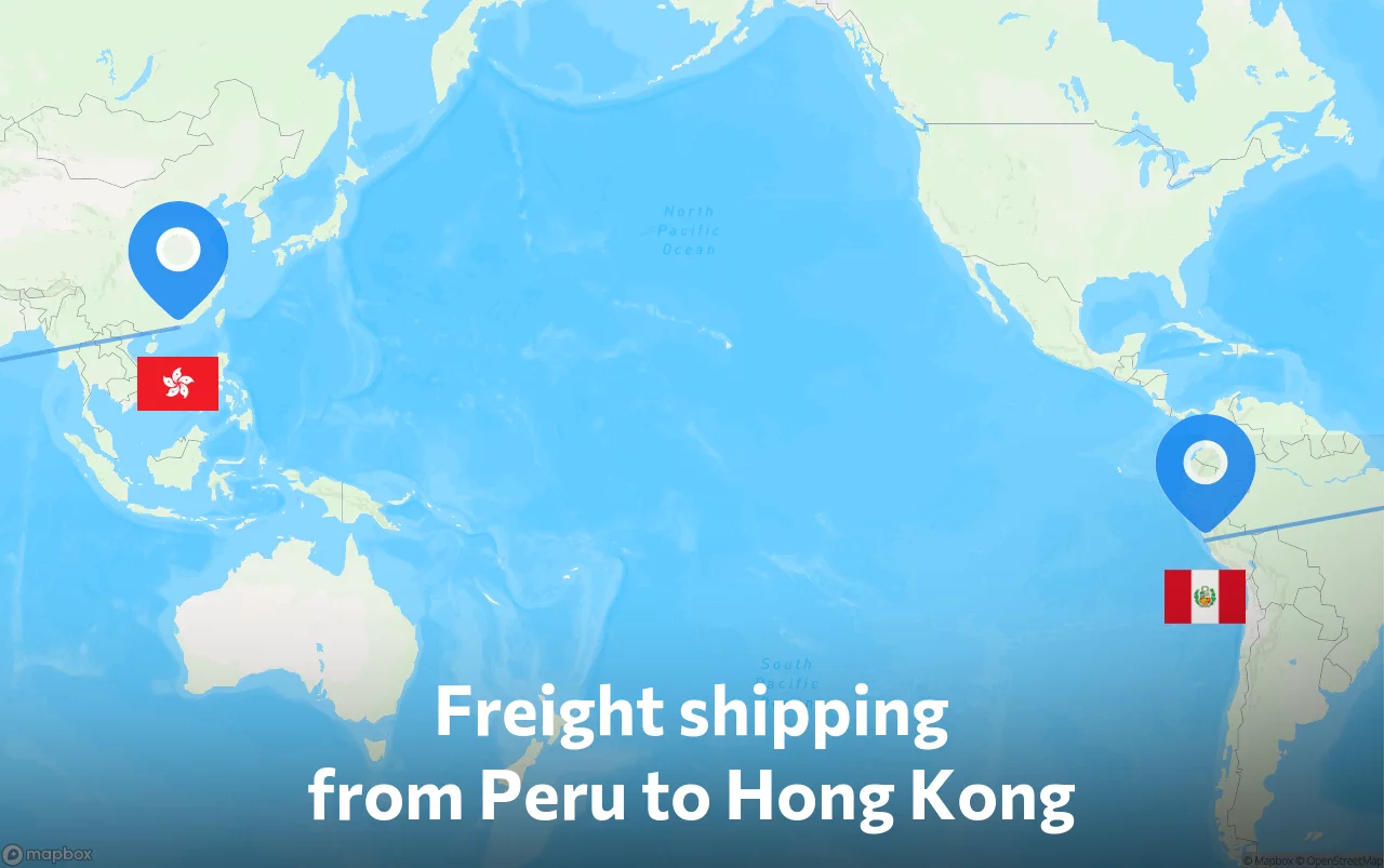 Shipping route from Peru to Hong Kong
