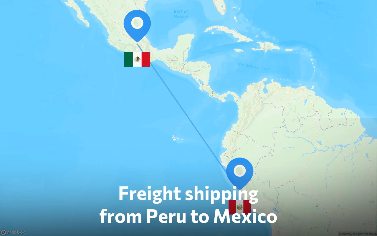 Shipping route from Peru to Mexico