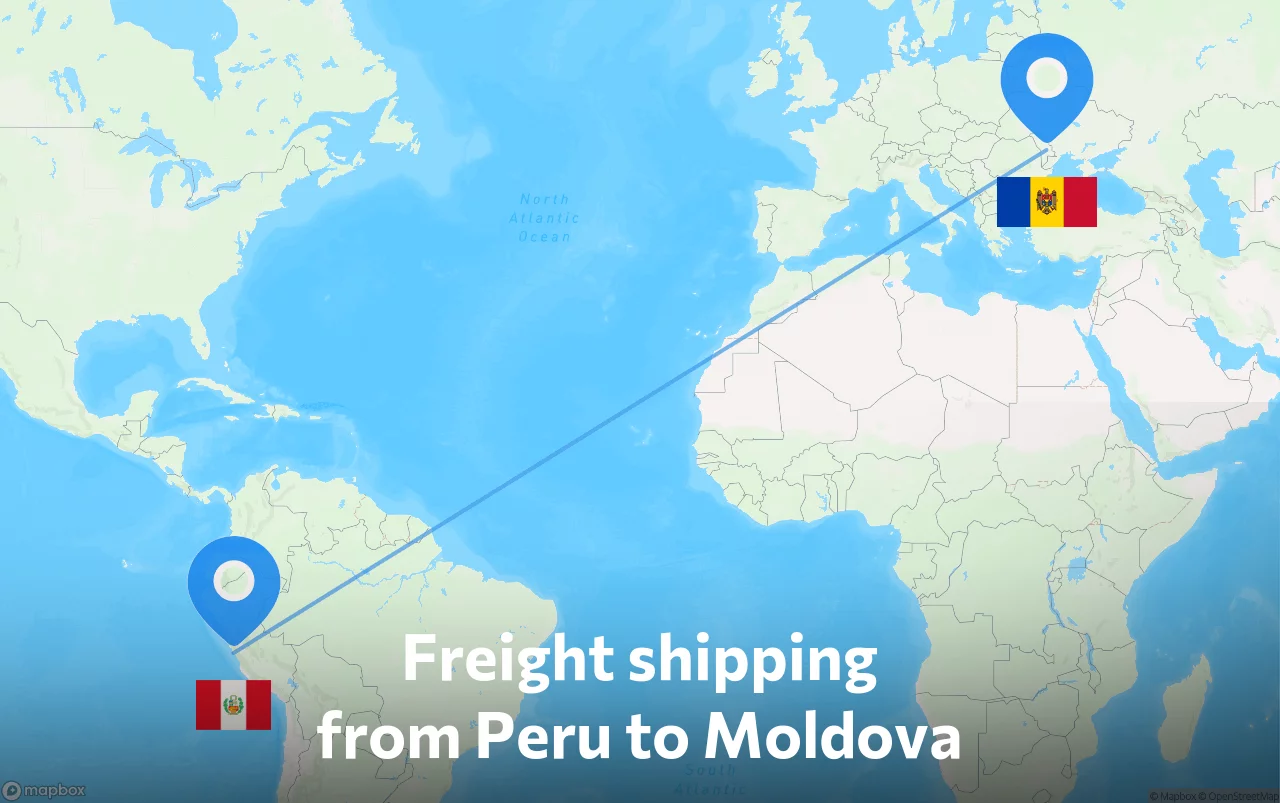 Shipping route from Peru to Moldova