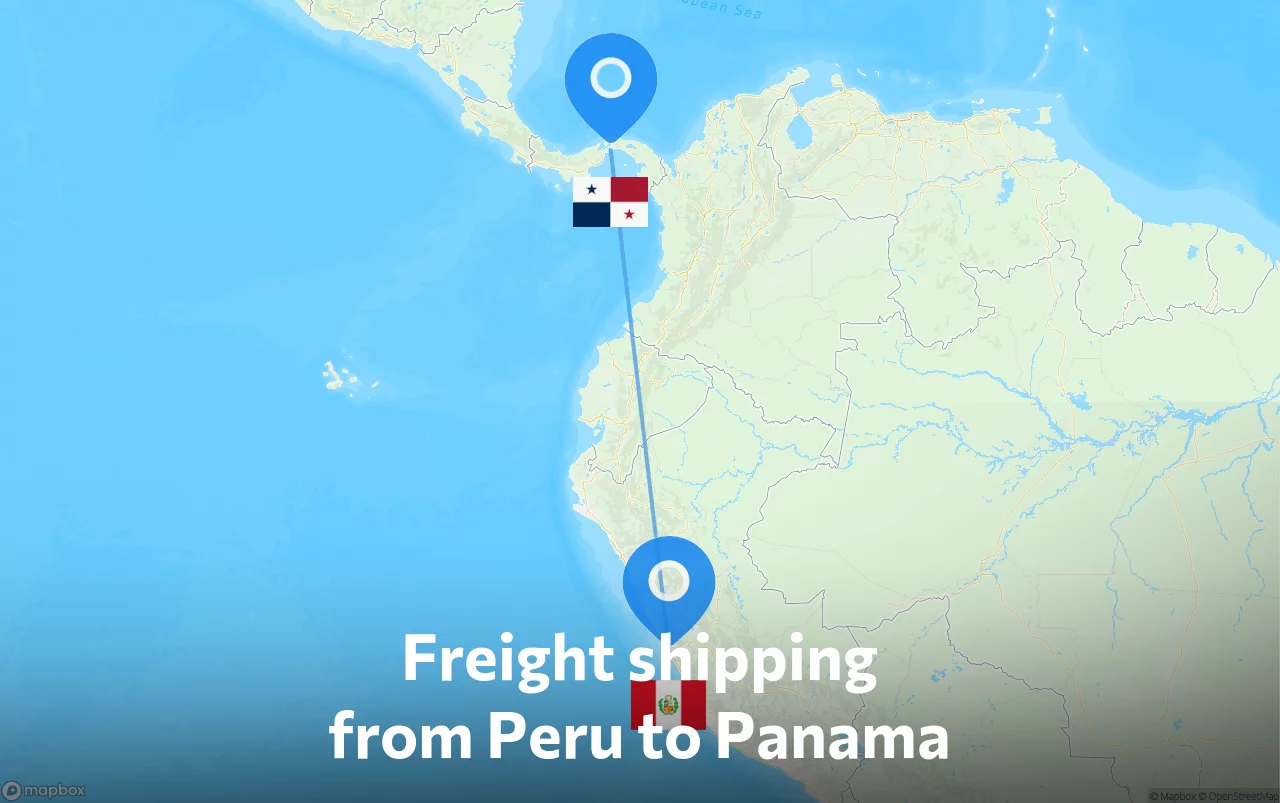 Shipping route from Peru to Panama