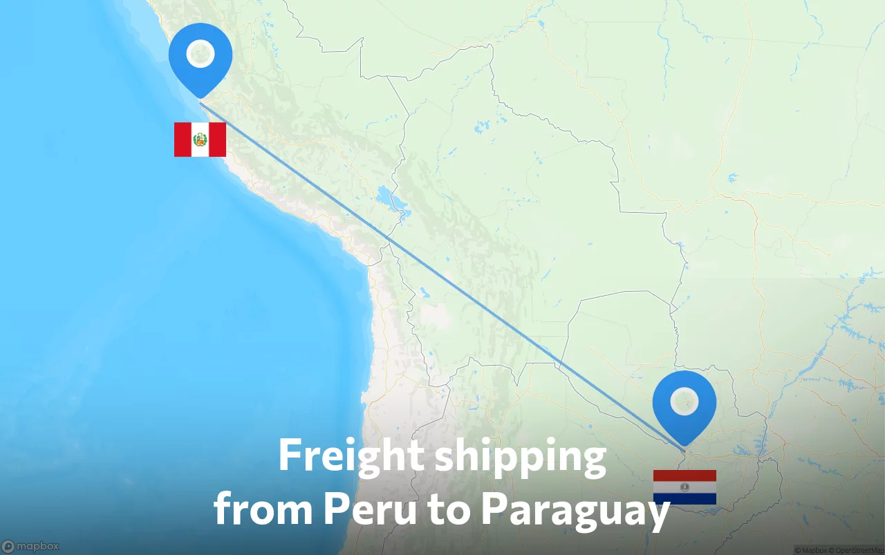 Shipping route from Peru to Paraguay