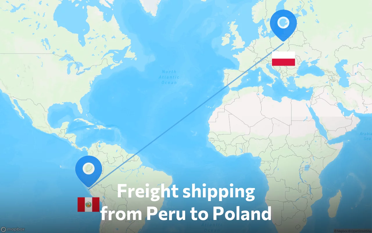 Shipping route from Peru to Poland