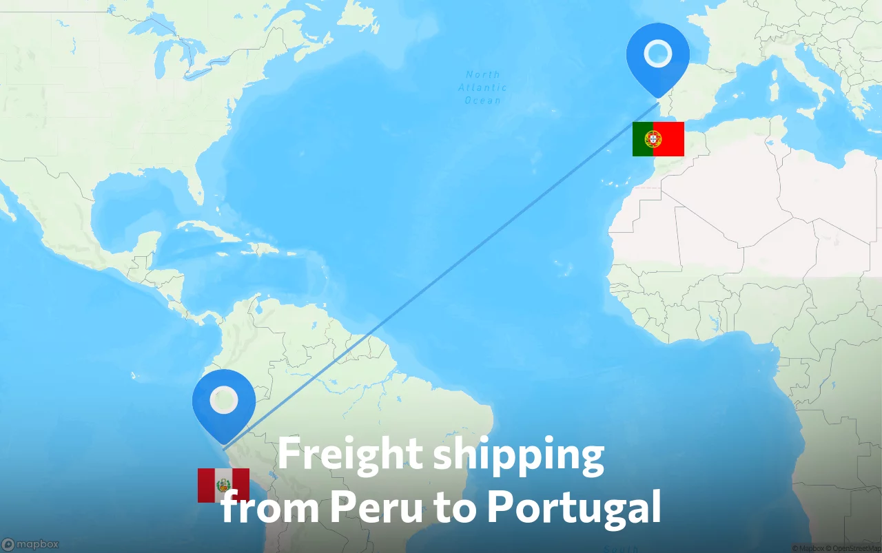 Shipping route from Peru to Portugal