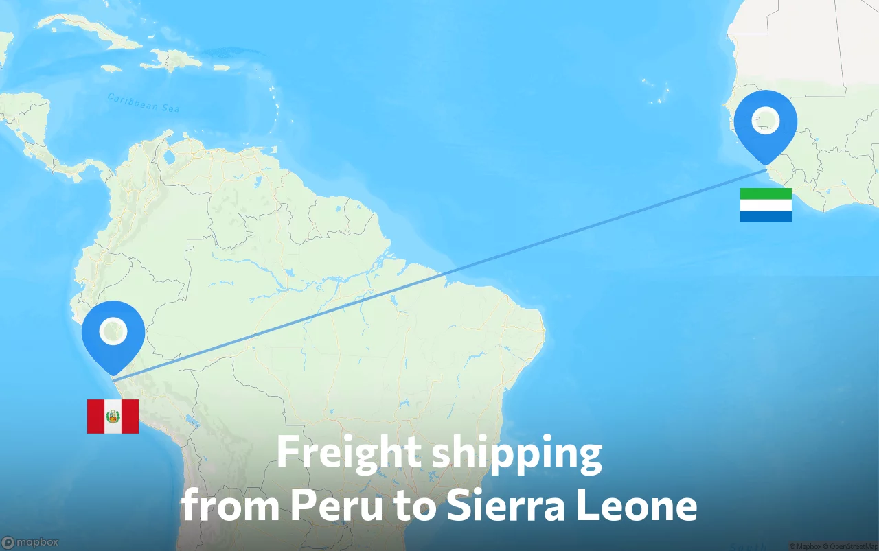 Shipping route from Peru to Sierra Leone