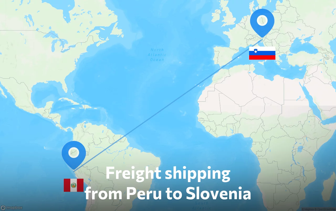 Shipping route from Peru to Slovenia