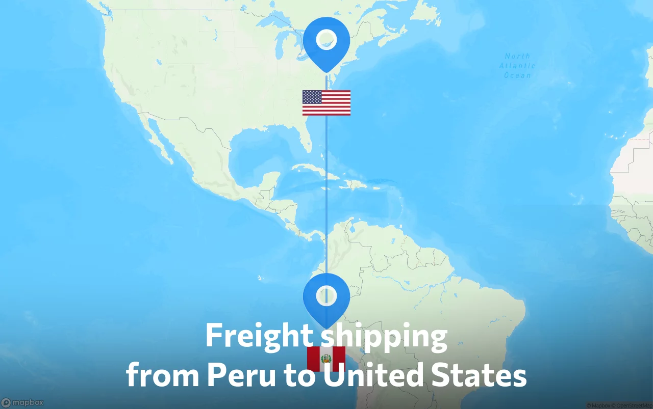Shipping route from Peru to United States