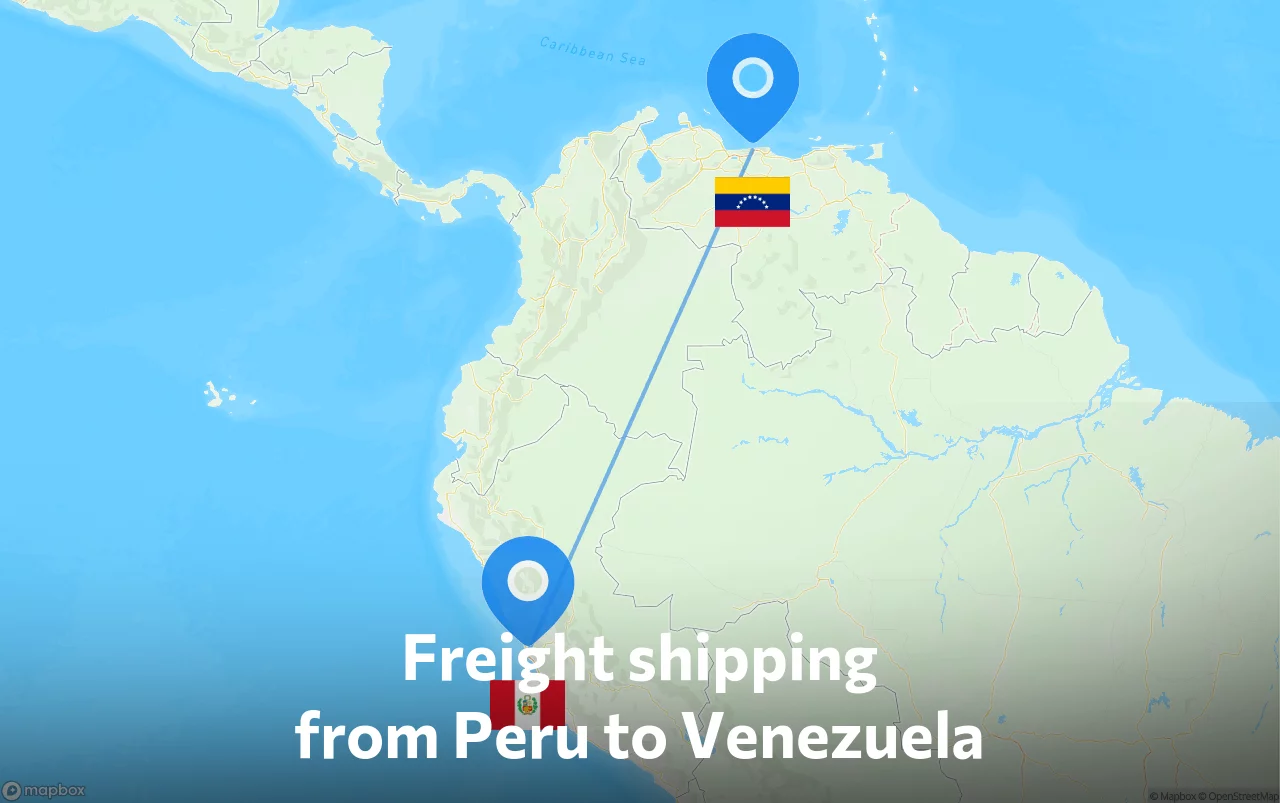 Shipping route from Peru to Venezuela