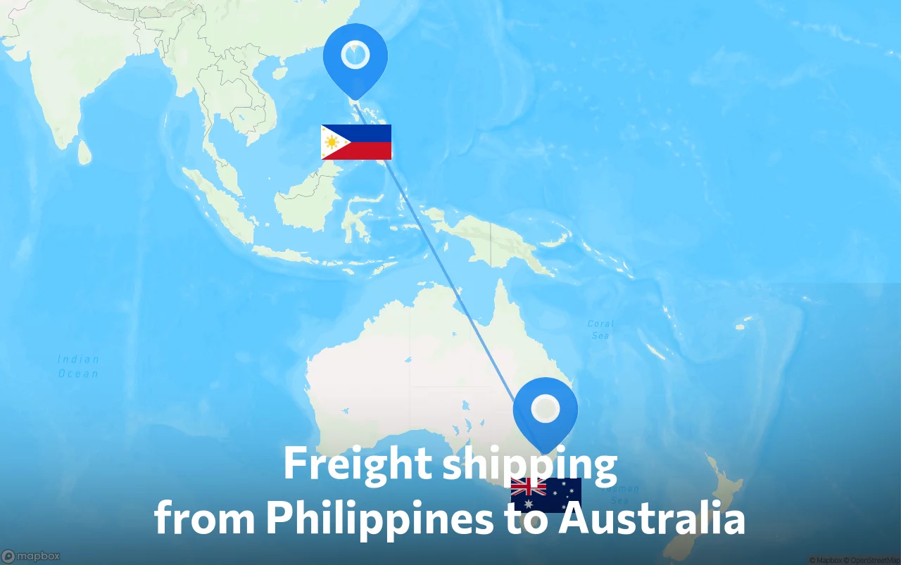 Shipping route from Philippines to Australia