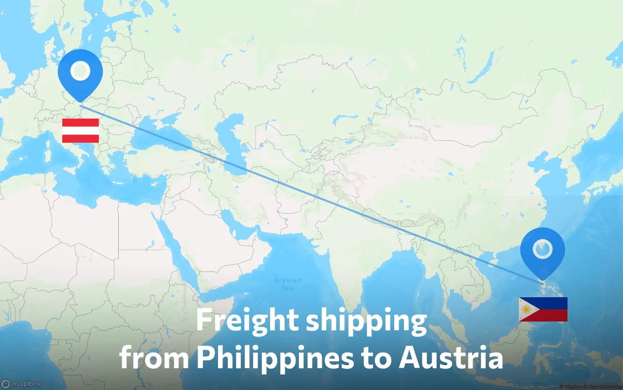 Shipping route from Philippines to Austria