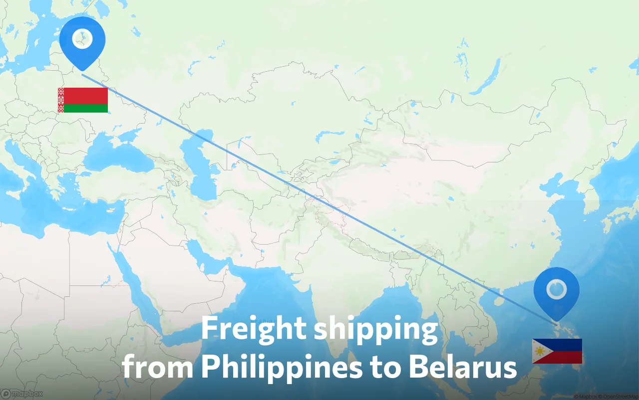 Shipping route from Philippines to Belarus