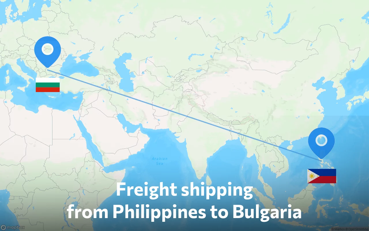 Shipping route from Philippines to Bulgaria