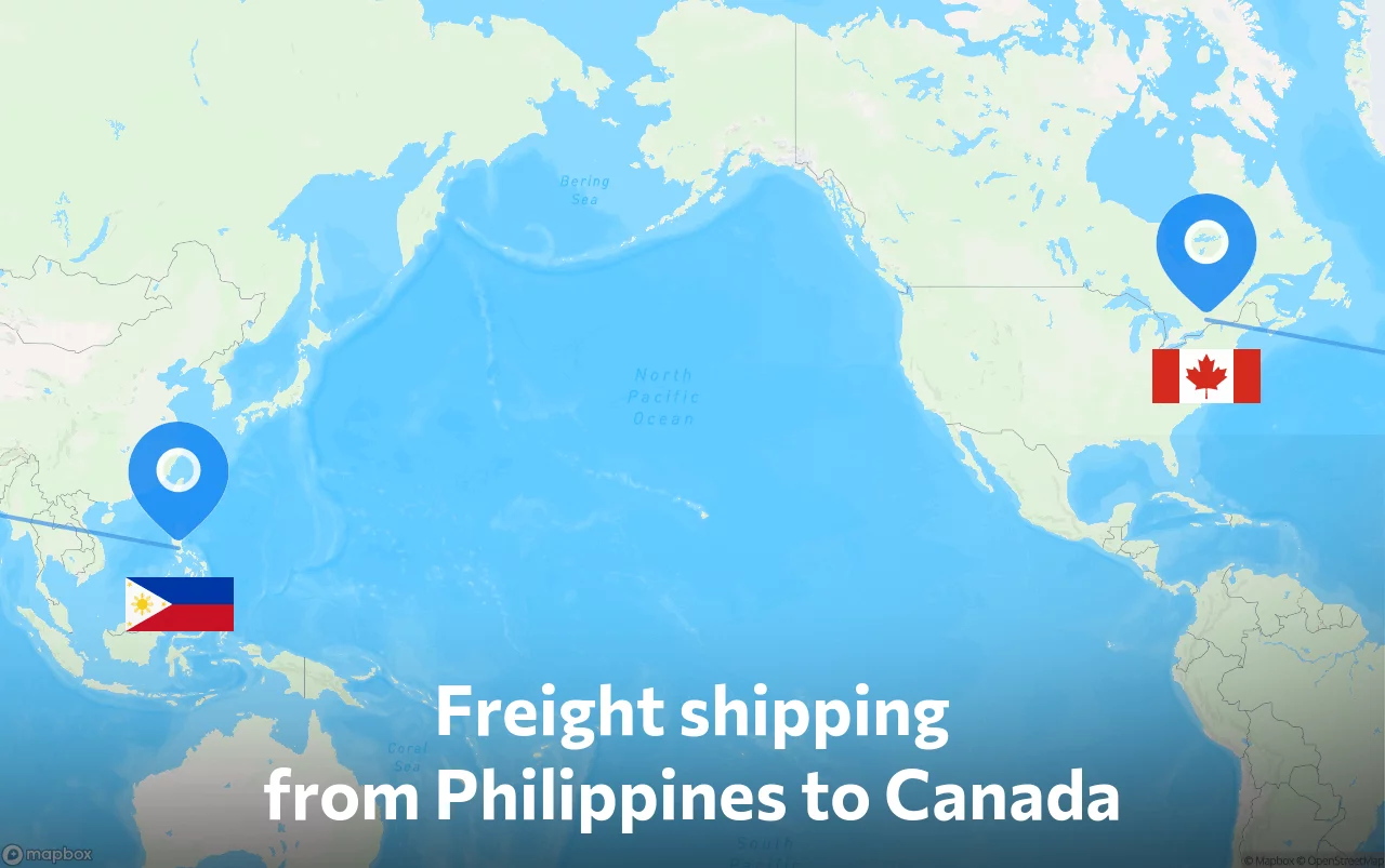 Shipping route from Philippines to Canada