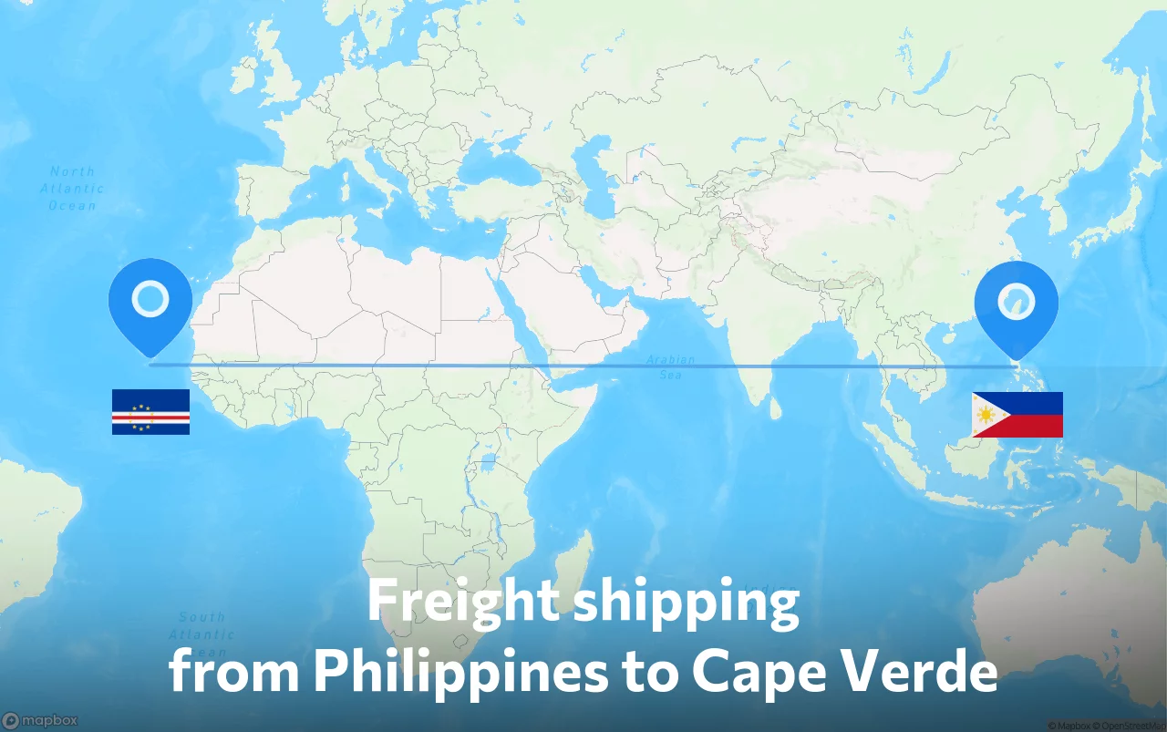 Shipping route from Philippines to Cape Verde