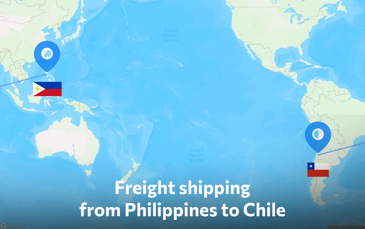 Shipping route from Philippines to Chile