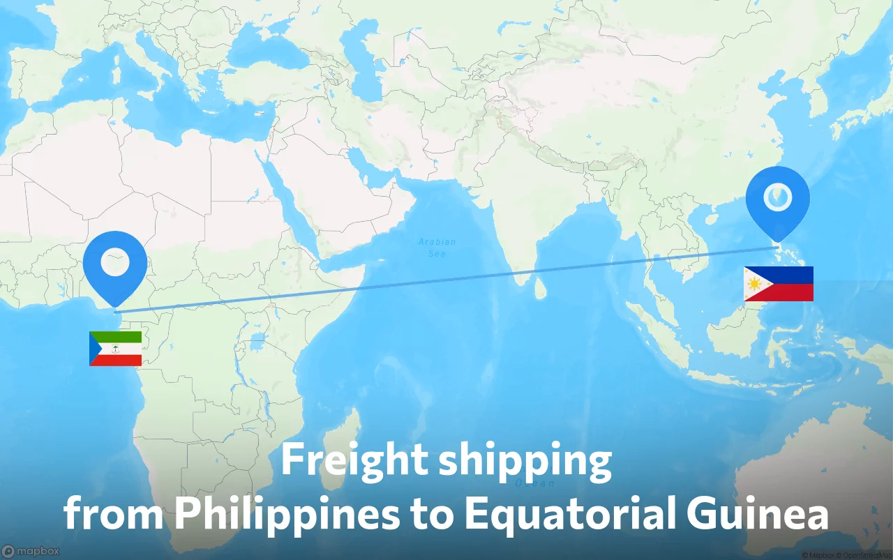 Shipping route from Philippines to Equatorial Guinea