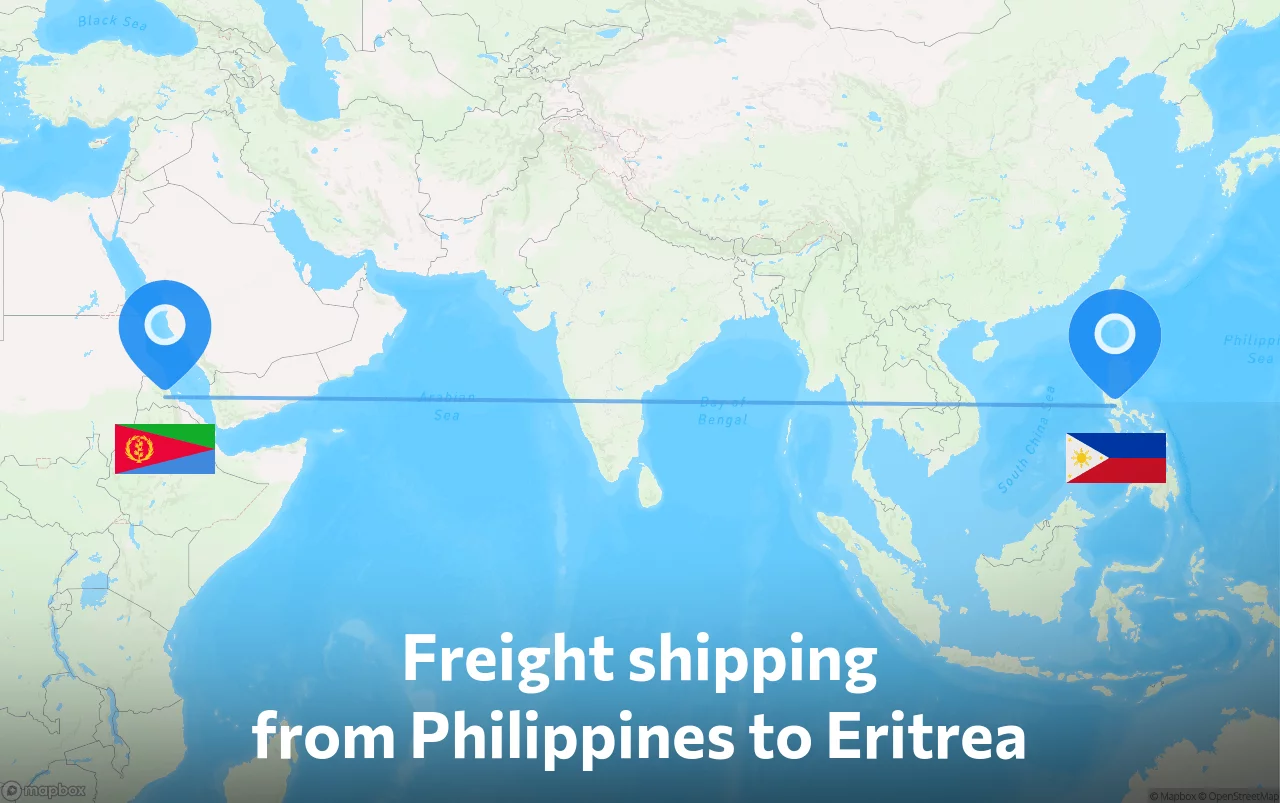 Shipping route from Philippines to Eritrea