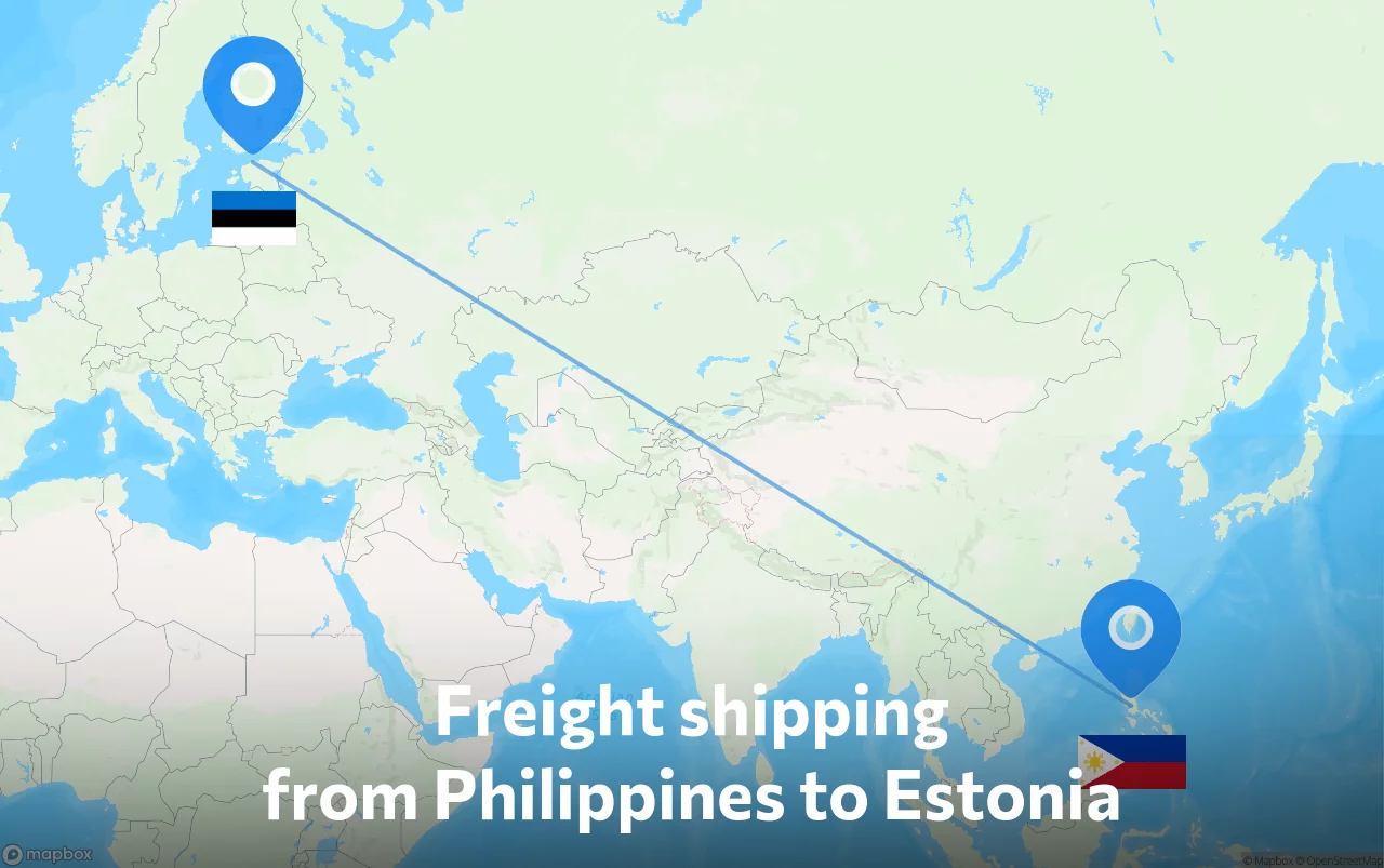 Shipping route from Philippines to Estonia