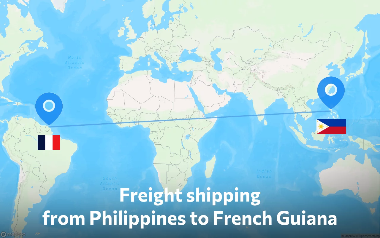 Shipping route from Philippines to French Guiana