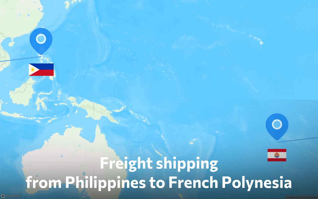 Shipping route from Philippines to French Polynesia