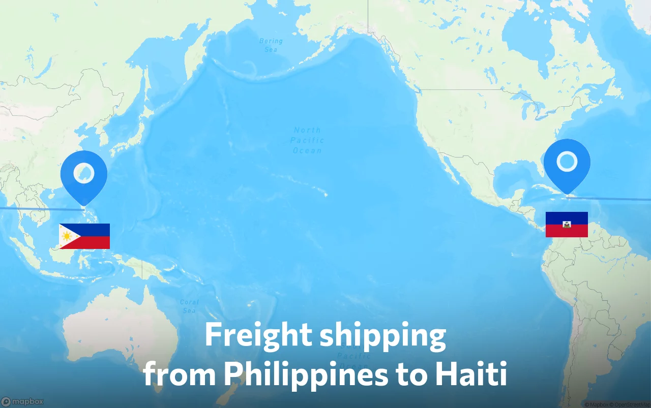 Shipping route from Philippines to Haiti
