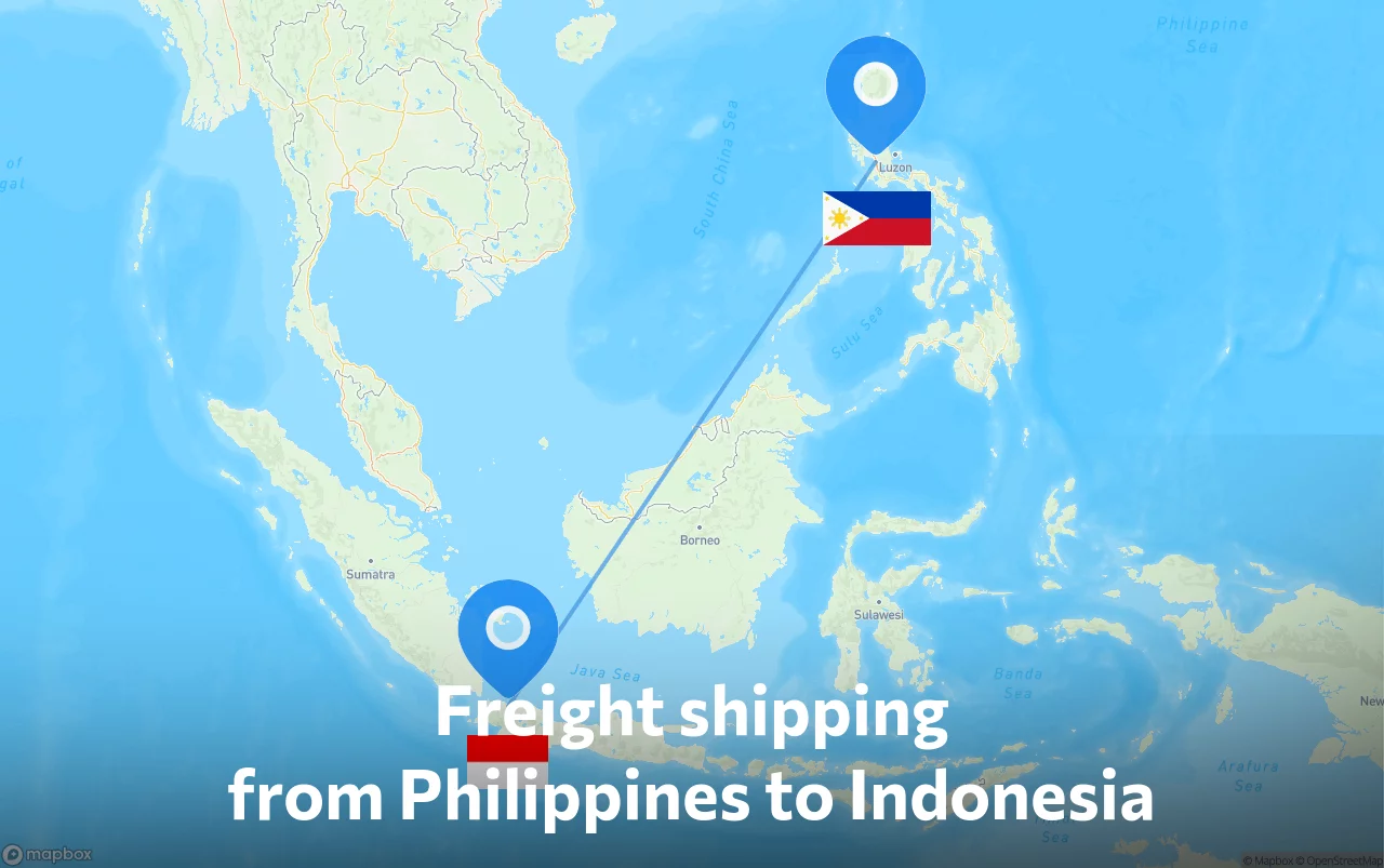 Shipping route from Philippines to Indonesia