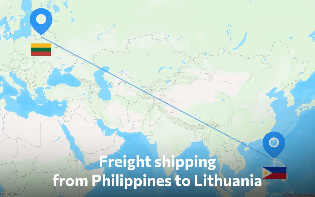 Shipping route from Philippines to Lithuania