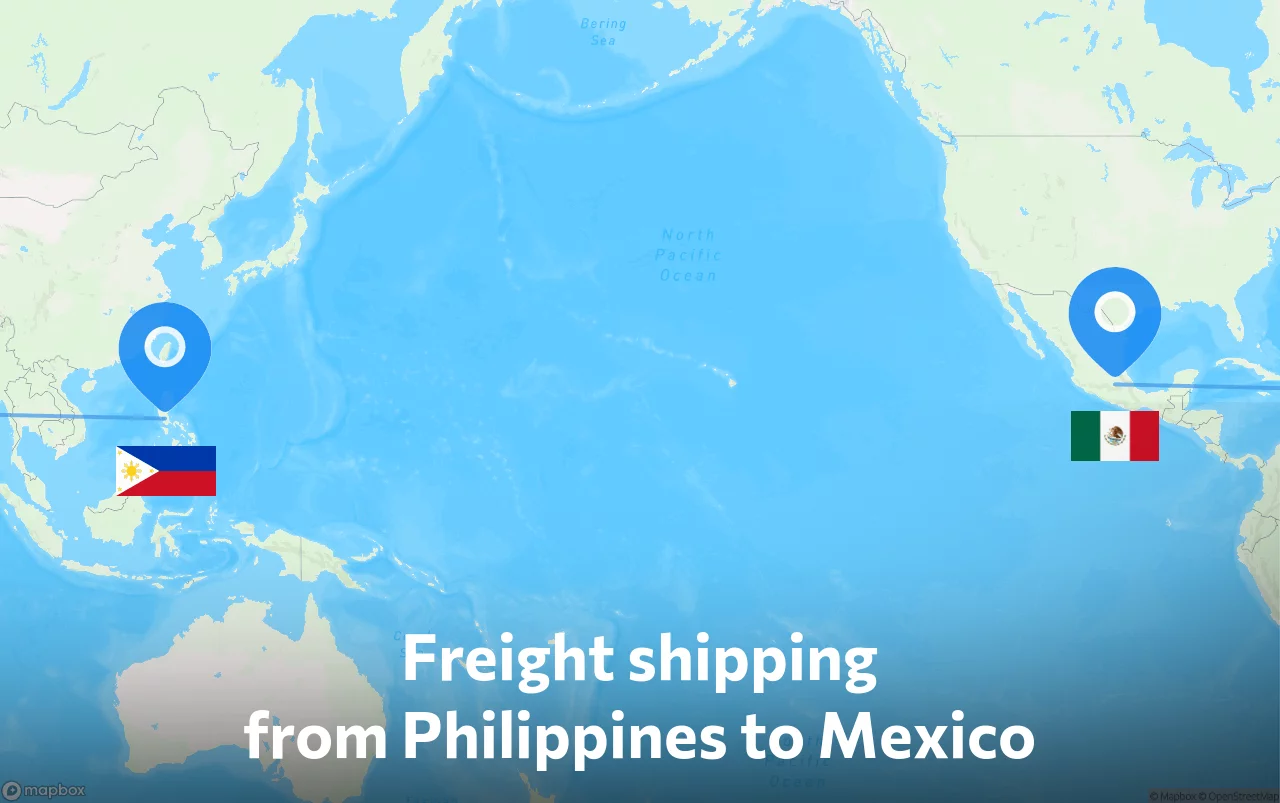Shipping route from Philippines to Mexico