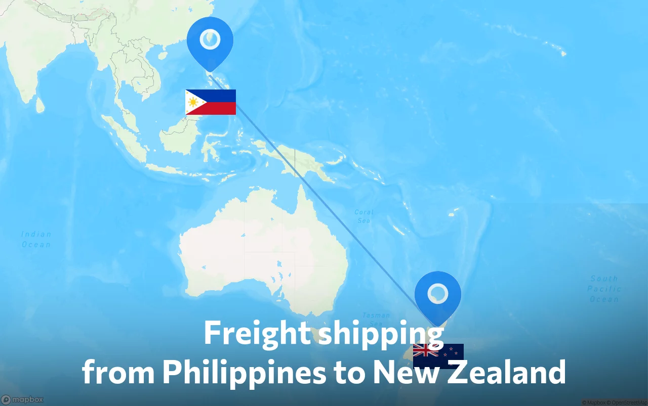 Shipping route from Philippines to New Zealand