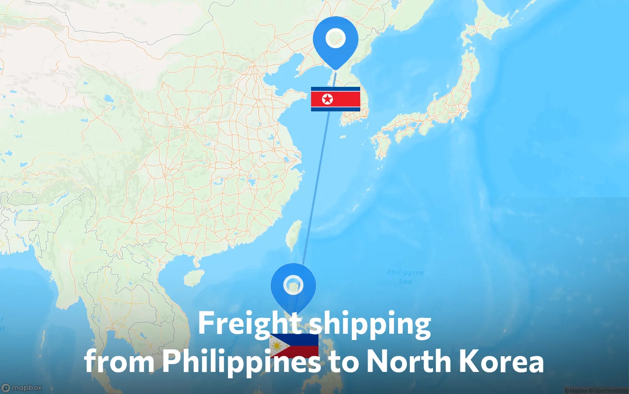 Shipping route from Philippines to North Korea