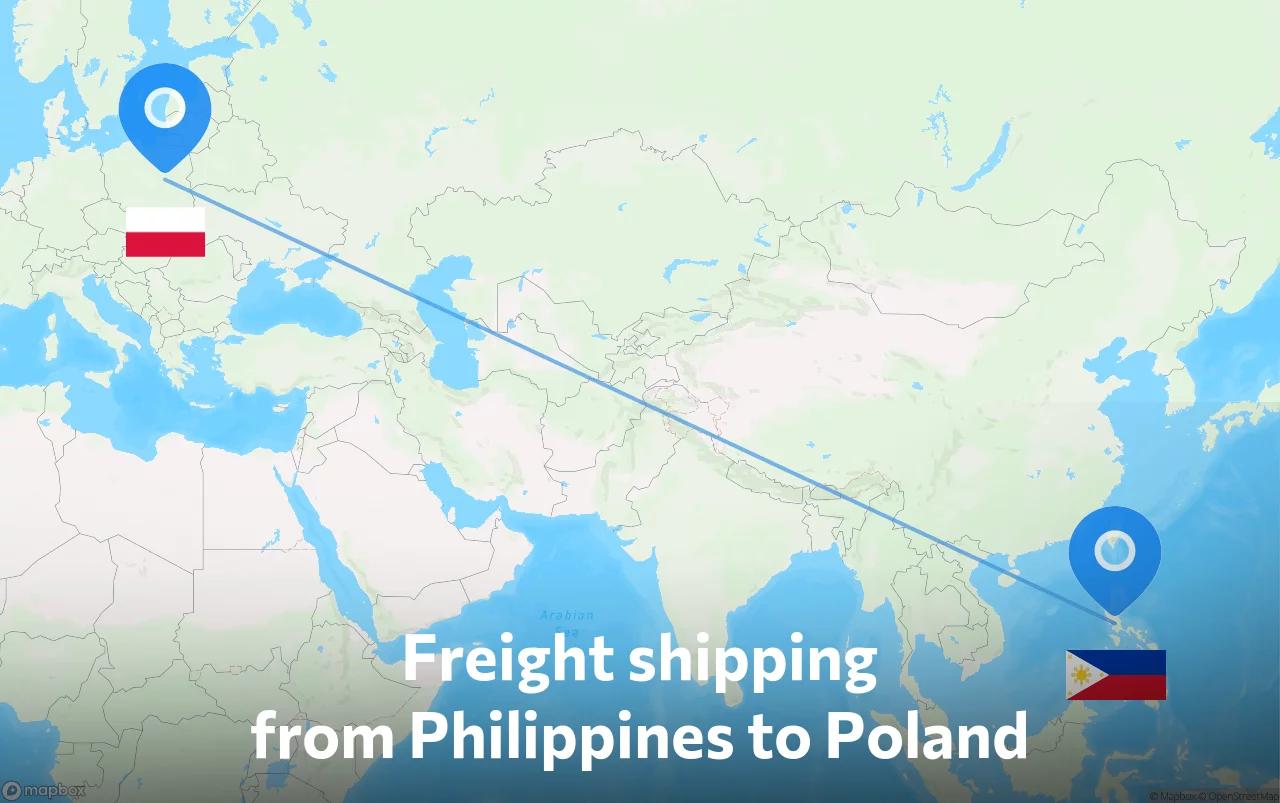Shipping route from Philippines to Poland