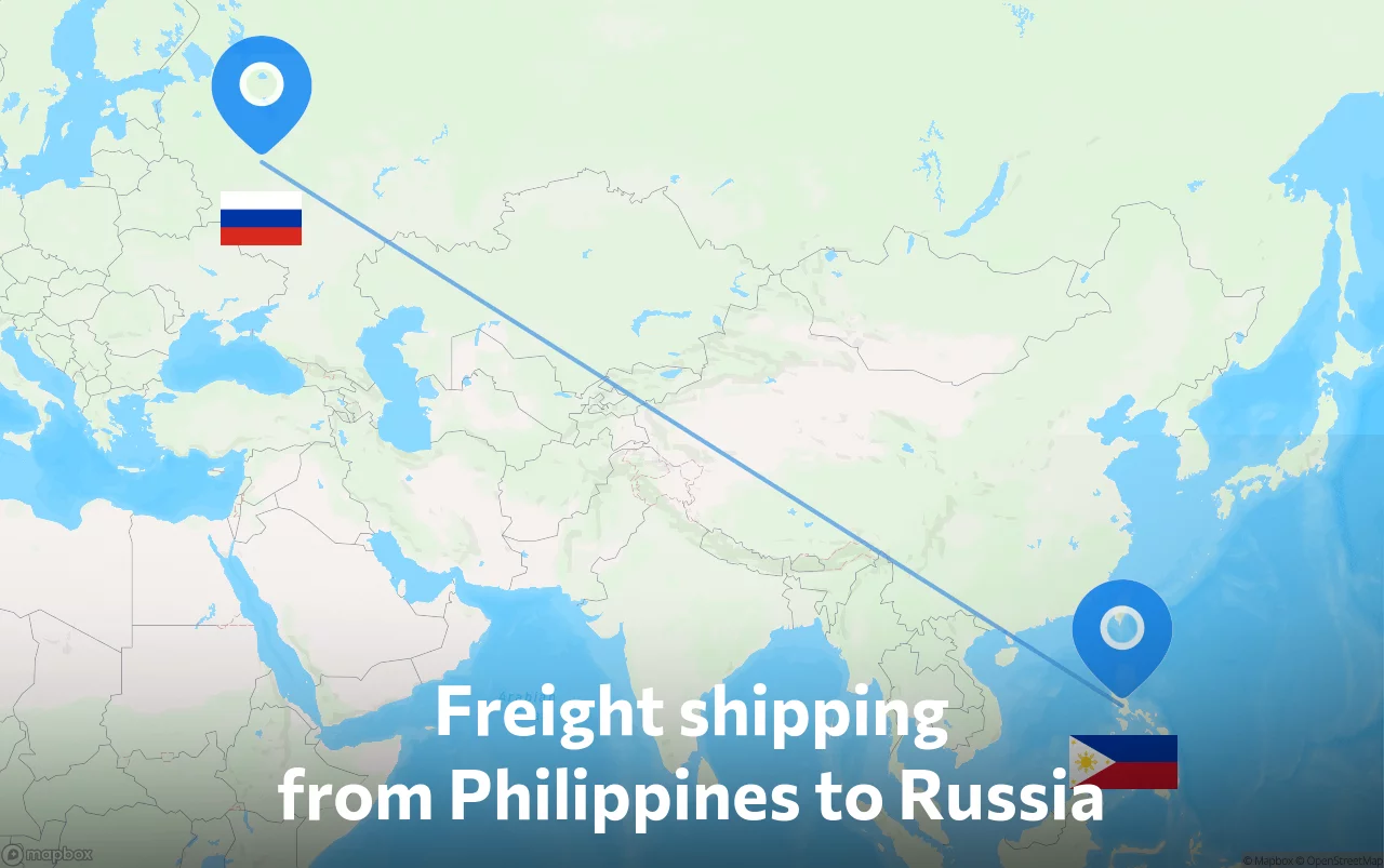 Shipping route from Philippines to Russia