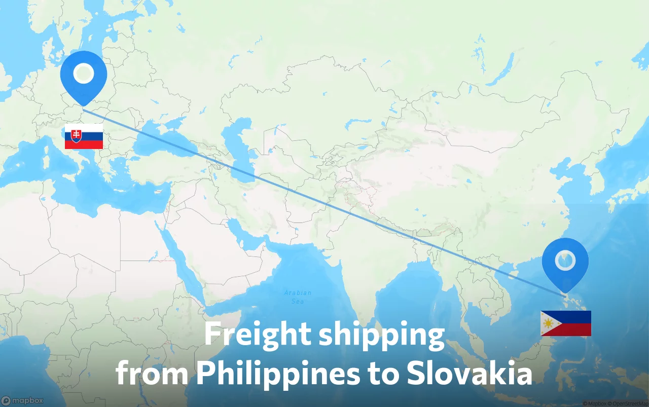 Shipping route from Philippines to Slovakia