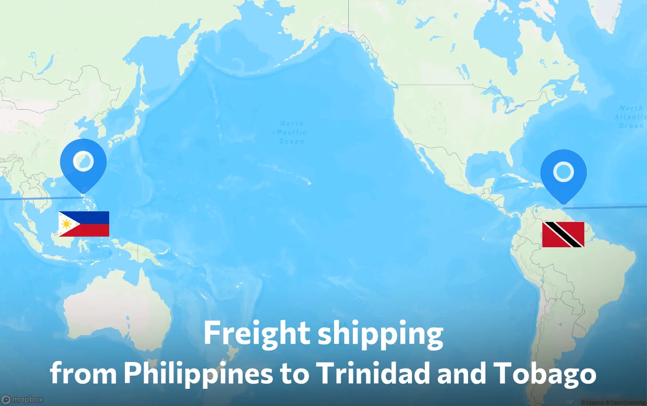 Shipping route from Philippines to Trinidad and Tobago