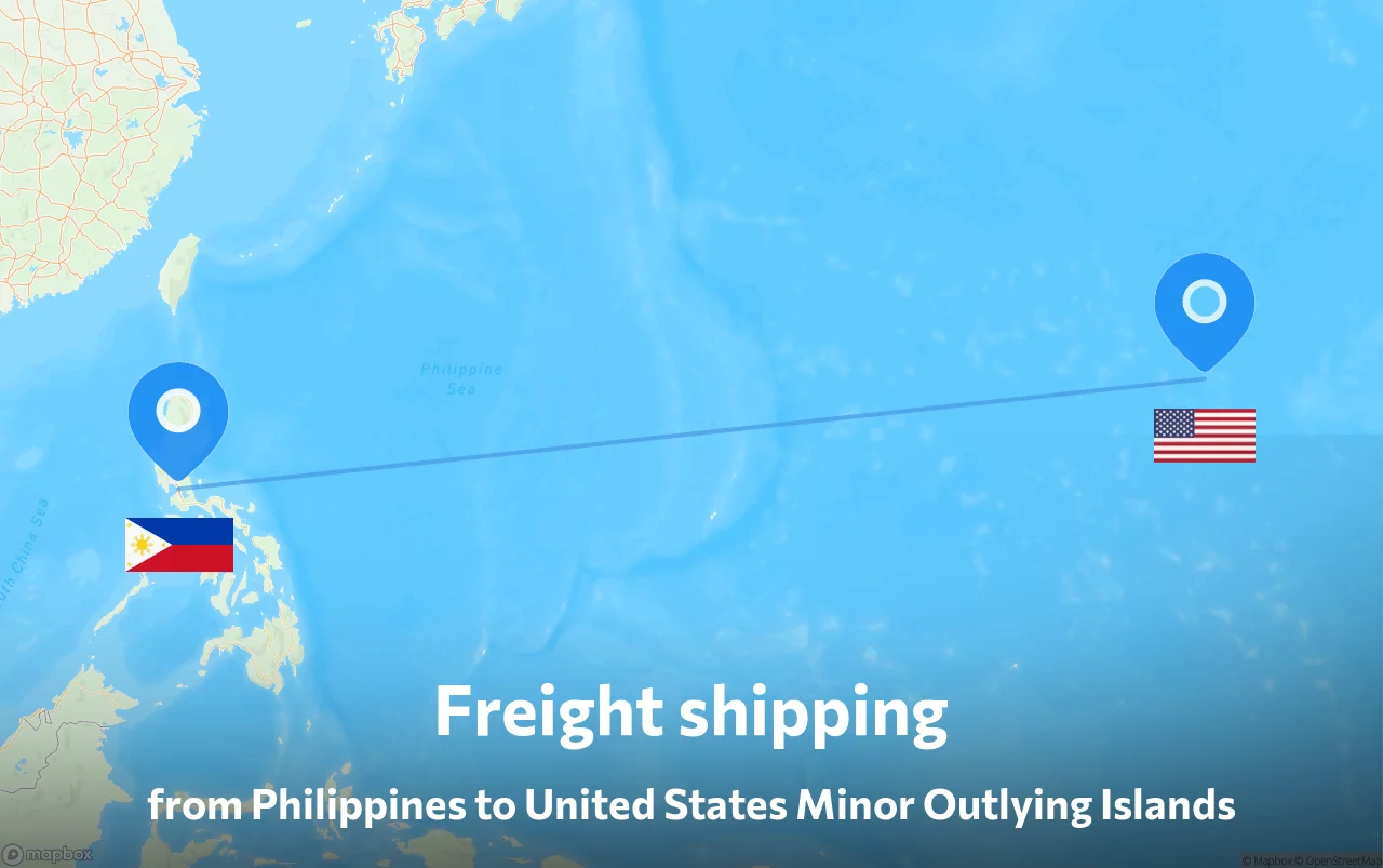 Shipping route from Philippines to United States Minor Outlying Islands