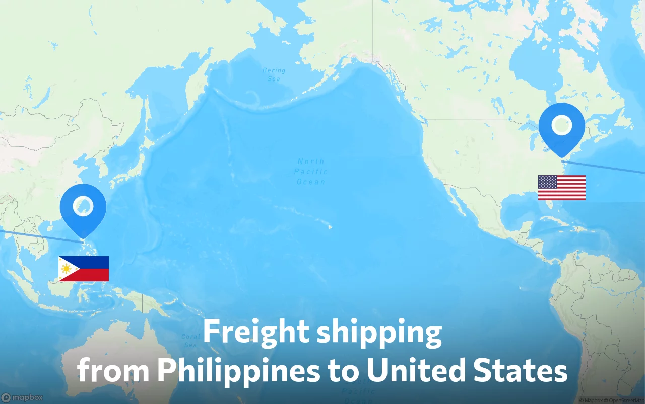 Shipping route from Philippines to United States