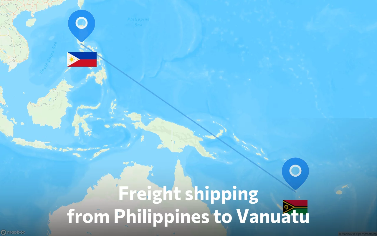 Shipping route from Philippines to Vanuatu