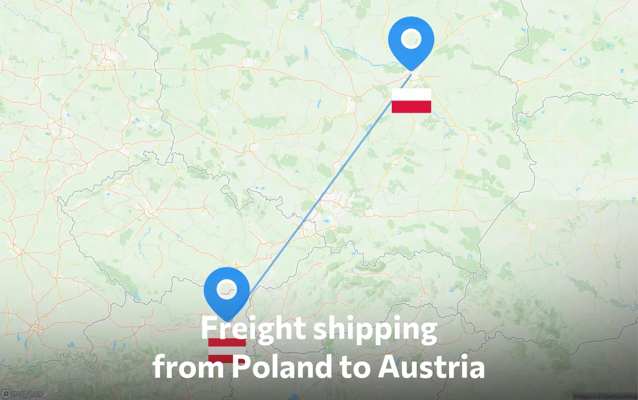Shipping route from Poland to Austria