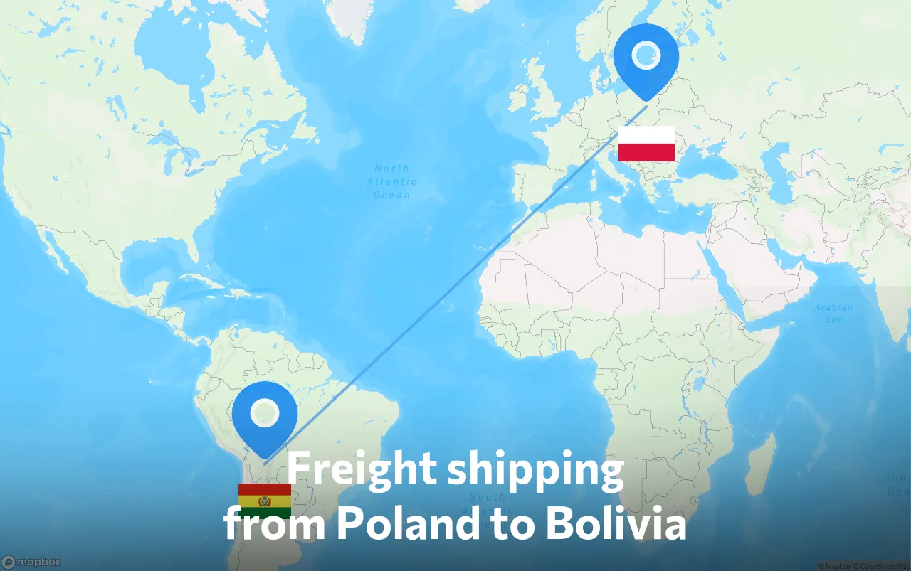 Shipping route from Poland to Bolivia
